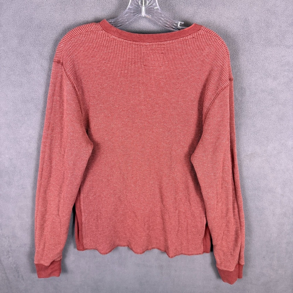 Lucky Brand Mens Strong Boy Thermal Waffle Knit Long Sleeve Shirt L Red Skate - Picture 4 of 7
